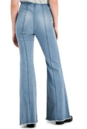 Tinseltown Hi-Rise Flare Denim Raw Hem Pull On Flare Jeans Size 11 Waist 30