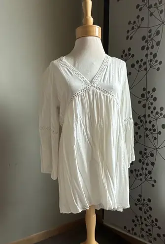 Lush Clothing Cream Bell Sleeved Dress