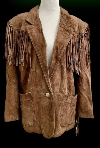 Winlit I00% Leather Vintage Western Cowgirl Jacket