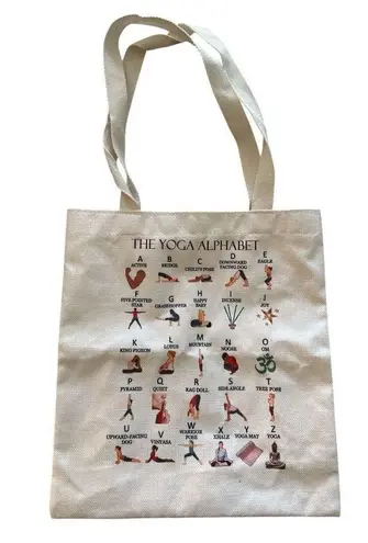 Yoga Alphabet Canvas Tote Bag