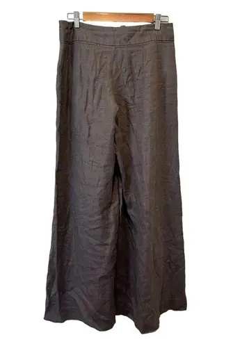 Sundance Wide Leg Baggy Coastal Grandma Minimalist Linen Pants In Gray Size 4