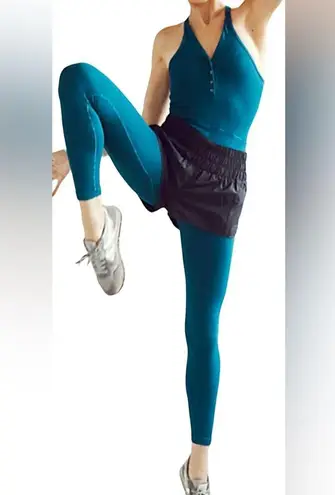 Free People Happiness Runs Henley Onesie | Medium/Large | JEWEL BLUE Size undefined