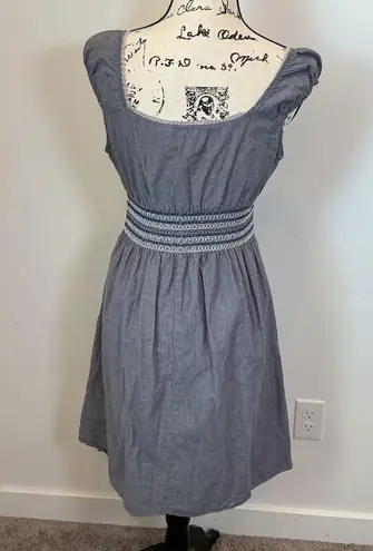 Speed Control New York Dress Medium Blue Chambray V Neck Sleeveless Summer