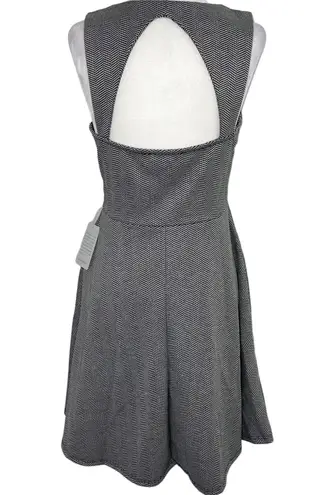 The Vanity Room New Herringbone Cut Out Back Sweetheart Fit & Flare Dress