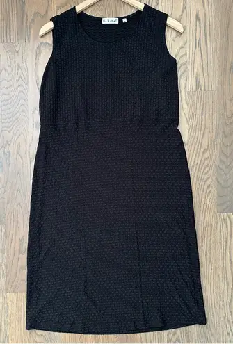 Habitat Sleeveless Textured Knit Jersey Bodycon Midi Dress in Black Medium