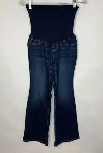 Indigo Blue Over Belly Maternity Jeans Boot Leg Sz XS P