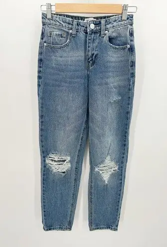 Abound  Jeans Women 24 Blue Light Wash Denim Distressed Straight Leg 100% Cotton