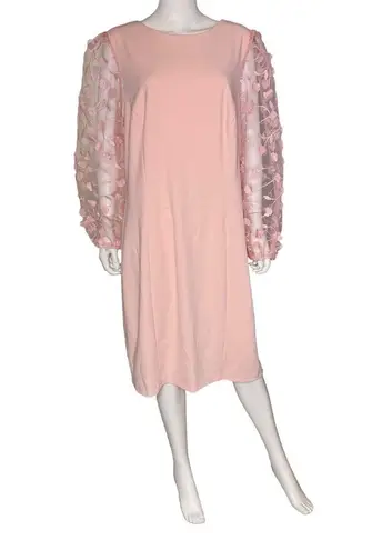 Connected Apparel Women's Boat-Neck Floral-Sleeve Sheath Dress Dusty Rose Sz 18W