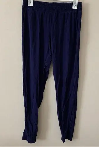 Monrow Blue Crepe Pull On Pants Rayon Jogger