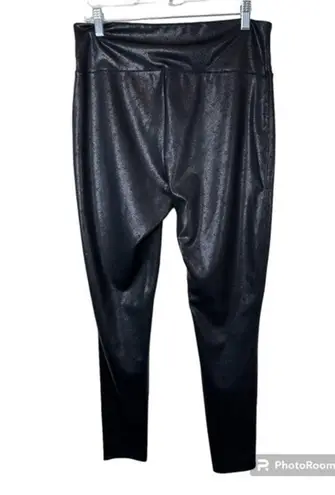 Spanx Assets Red Hot Label Structured Shine Faux Leather Leggings Size 1X Black
