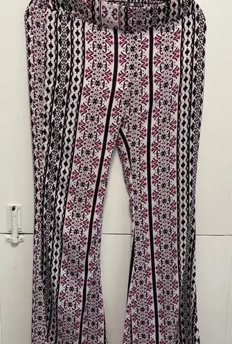 Stylish Black and Pink Patterned Women's Pants thumbnail 1