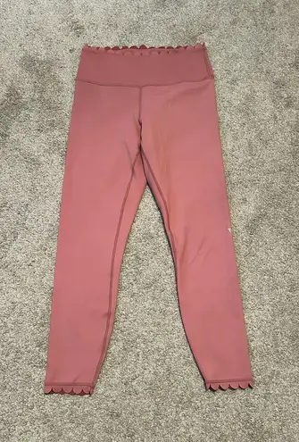 IVL Collective Pink Scalloped Leggings Size 6 Cropped Length Pink