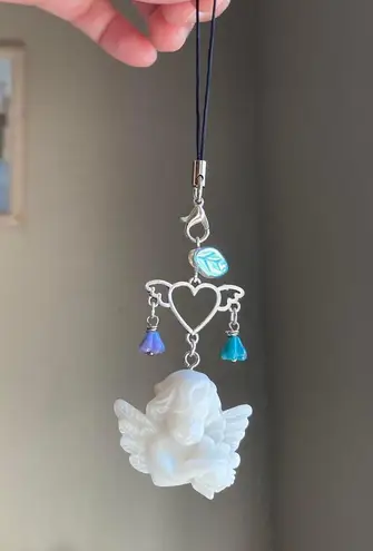 Handmade aesthetic Kawaii fairy vintage antique goth style angel/cherub phone strap/bag charm/keychain/display👼❤️