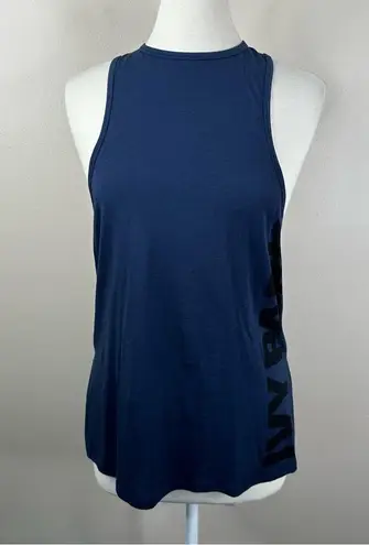 Ivy Park NEW Mesh Tank Top Womens Small Blue Black Racer back Active Wear Shirt