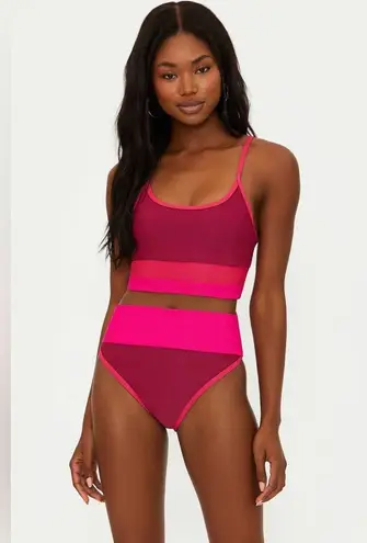 Beach Riot Eva Top Berry Sorbet Colorblock, Size Large , $98
