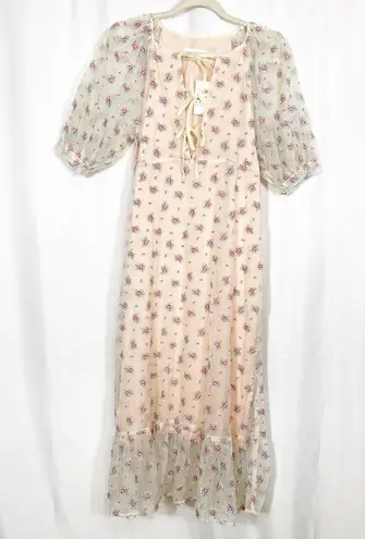 Capulet x Revolve Sheer Rosewood Embroidered Prairie Dress Cottagecore