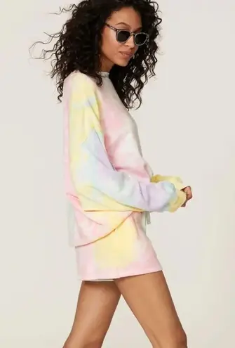 Show Me Your Mumu  Boyfriend Tie Dye Sweatshirt Rainbow Pastel small