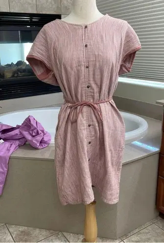 Kuhl Women’s Riviera Shirt Dress sz smal Cotton Rayon Gauze Crew Neck Cap Sleeve