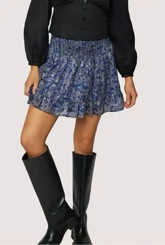 Lost + Wander NWT Wish Upon Mini Skirt in Navy Gold Paisley Size M