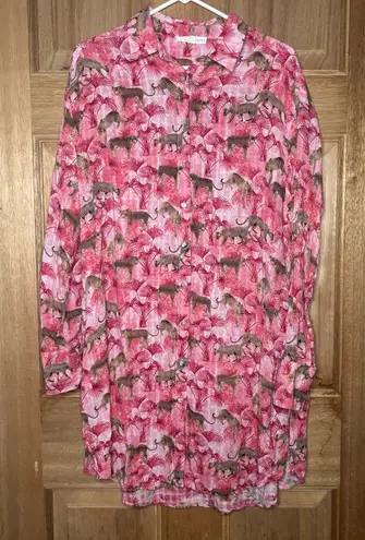 Jane and Delancey Women’s Jane Delancey Pink Leopard Print Shirt size XL