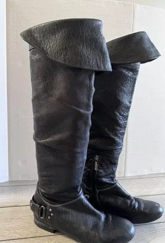 Geox Women's breathable low-heel knee High black boot size 37