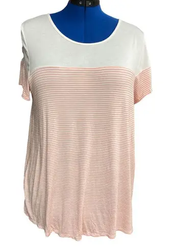 MAI SOLI women’s Top Light Orange & White Size 1X Large