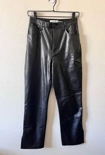 Abercrombie & Fitch  90s Ultra High Rise Curve Love Pants Vegan Leather Size 28