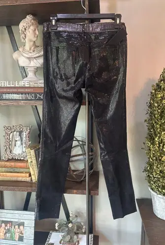 RTA Leather Ryland Two Toned Snake Skin Leather Pant Blackness Lit Womens Size 2 Purple