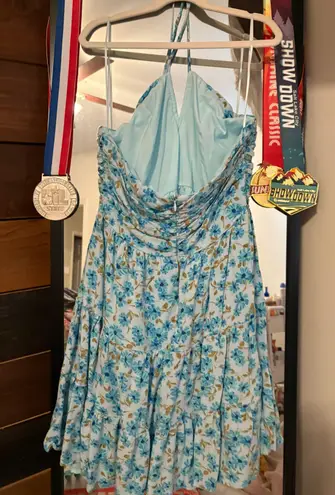 Floral Blue Mini Dress