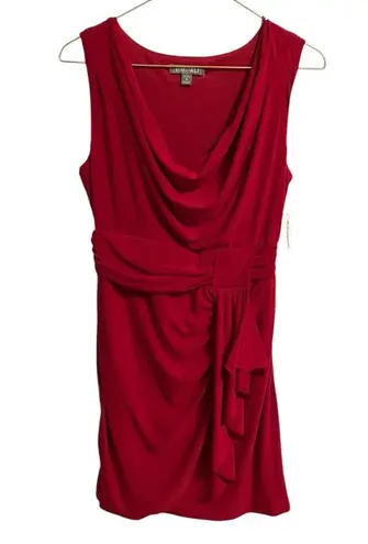 Roz & Ali Sleeveless Cowl Neck Dress Red Womens 6P
