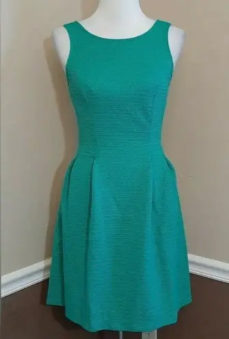 Mystic Jade Green Textured Stretch Fabric ModCloth Skater Dress by Size Small