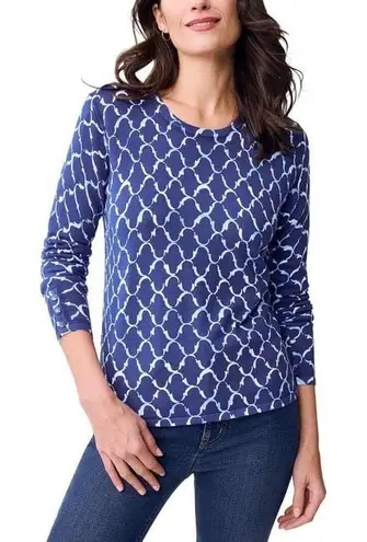 J. McLaughlin  Crewneck Sweater Button Sleeves Blue White Size XL - Image 1