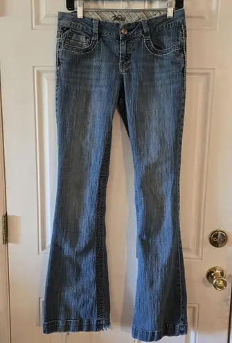 Vanity Jeans Y2K Flare Leg Size 27x35 (Actual 30x34) Low Rise BellBottom Denim Blue