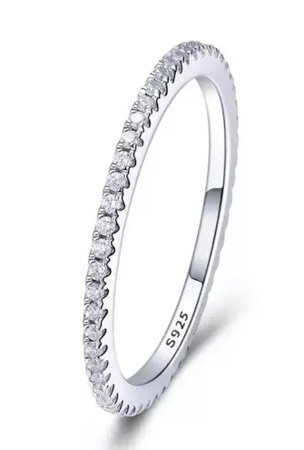 Sterling Silver SIZE 10 925 Simulated Diamond Stackable Ring Eternity Band