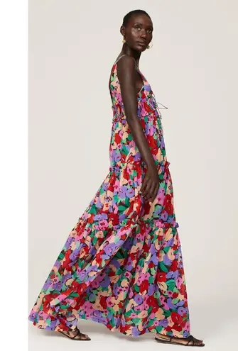 NICHOLAS Multicolored Floral Cotton Silk Blend Flowy Myla Maxi Dress Size US 0