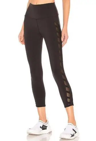 Alo Chevron Capri Semi Sheer Legging Black Womens Size XS