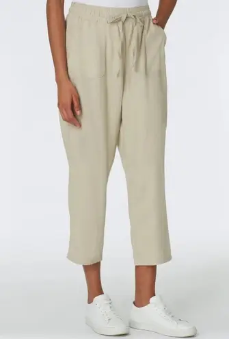 Westport NEW Tan Khaki Linen Drawstring High Waist Cropped Pants Size 8