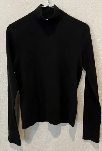 RE/DONE X Hanes 60s Mock Neck Long Sleeve Tee Size Medium Black
