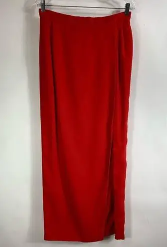 Alyce Vintage Maxi Skirt Red Crepe 32" waist Size L