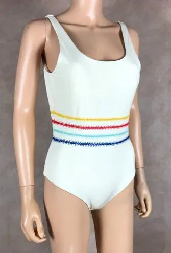 Dolce Vita Cream Kokomo Embroidered One Piece Swimsuit NEW MEDIUM