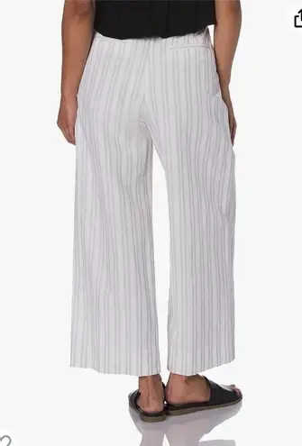 Rebecca Taylor Stripe Crop Pant 8 Wide Leg Linen NWOT