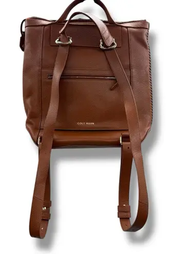 Cole Haan Grand Ambition Convertible Backpack New British Tan Leather Bag Work