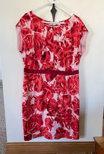 Boden USA Silk Blend Floral Sheath Dress Vanessa Size 16R