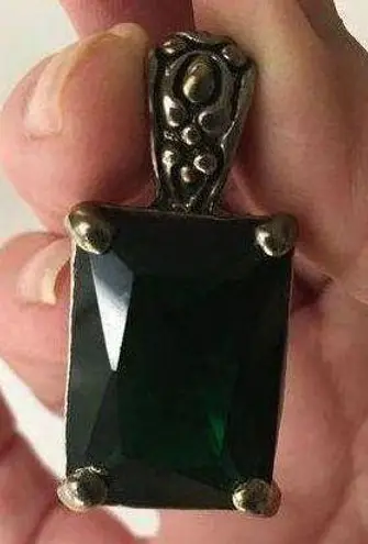 Handmade Emerald Green Glass Pendant Wedding Christmas