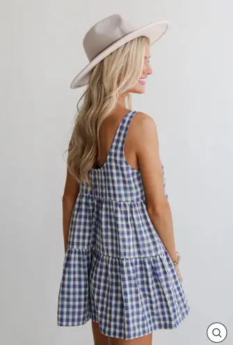 Millibon Gingham Romper Blue Size L