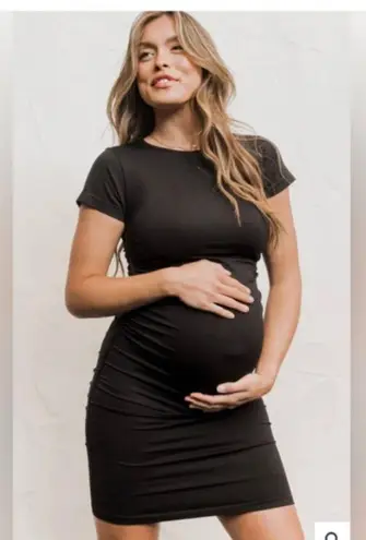 BLANQI Everyday Dress Womens Small Medium Black Short Sleeve Maternity Ruched Size undefined