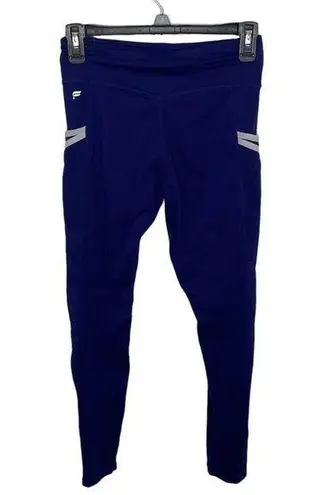 Fabletics  Navy Blue Side Pockets High Waist Full Length Leggings. Size Small