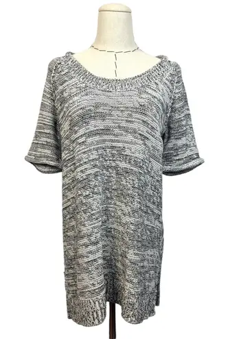 CAbi  Marled Knit Pullover Sweater Dress Size S Short Sleeve Boat Neck