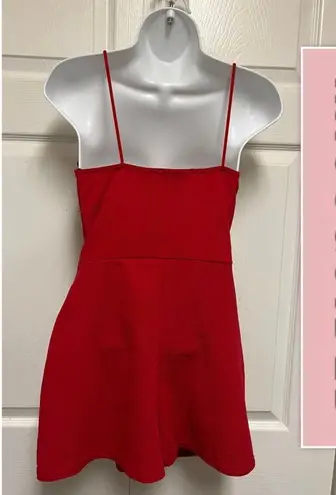 Missguided Red Skort Wrap Romper -
