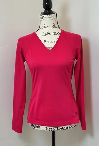 Mountain Hardwear Long Sleeve V-Neck Performance Shirt Women's XS Pink Athletic
